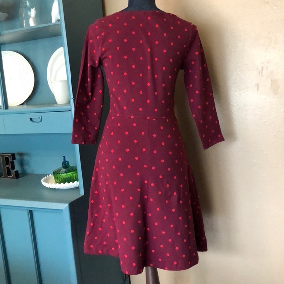 🌷 3/4 Length Sleeved Polka Dot Dress - Picture 3 of 5